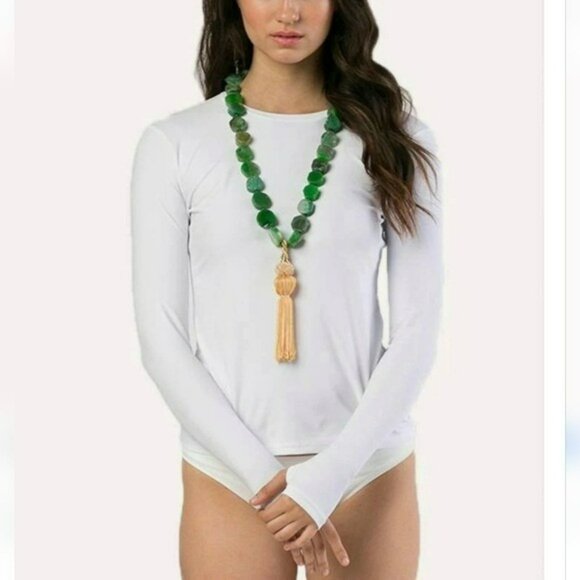 Mott50, New, Caroline Pearl Gray UPF 50 Long Sleeve Crew Sun Shirt Size Small - Picture 1 of 10